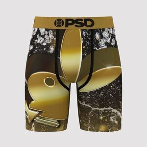 PSD Men's Gold and Black Boxer Briefs